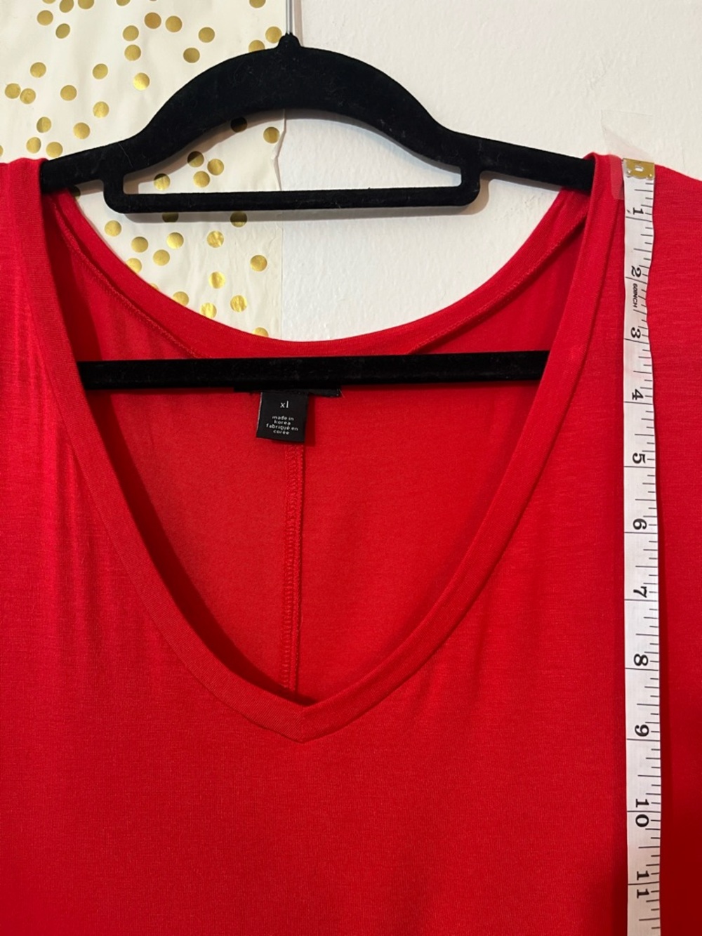Halogen Modal V-Neck Slouchy Tee Short Sleeve Red size XL - Picture 5 of 7
